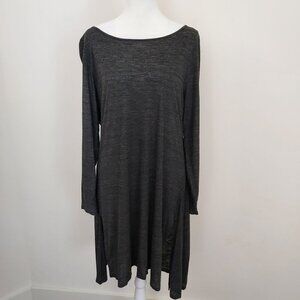 Eileen Fisher Long Sleeve Side Split Tunic Gray Dress